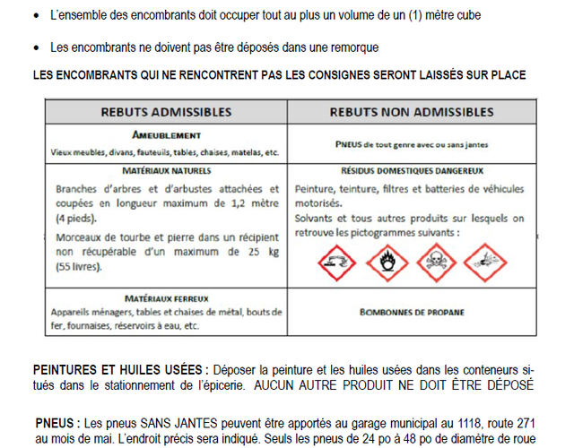 Collecte d'encombrant - 22 mai 2024